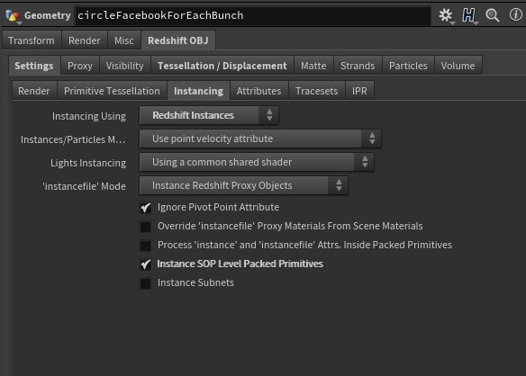 Redshift instances for material overrides