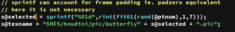sprintf texture override example